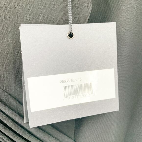 MAC DUGGAL Dress Size 10 Evening Gown Jersey Black Long Sleeve NEW V Neck - Picture 7 of 8